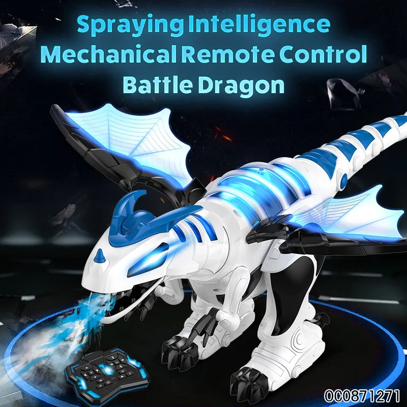 Wholesale Remote Control Walking LED RC Dinosaur Robot Battle Toy with Mist Spray