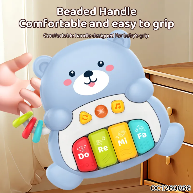 Wholesale Montessori Learning Mini Electric Musical Bear Piano Keyboard Instrument Toy for Children