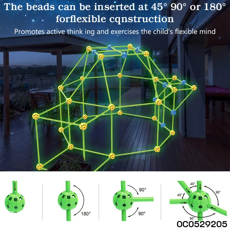 Wholesale Educational DIY Building Luminous Light Plastic Building Block Toy for Kid