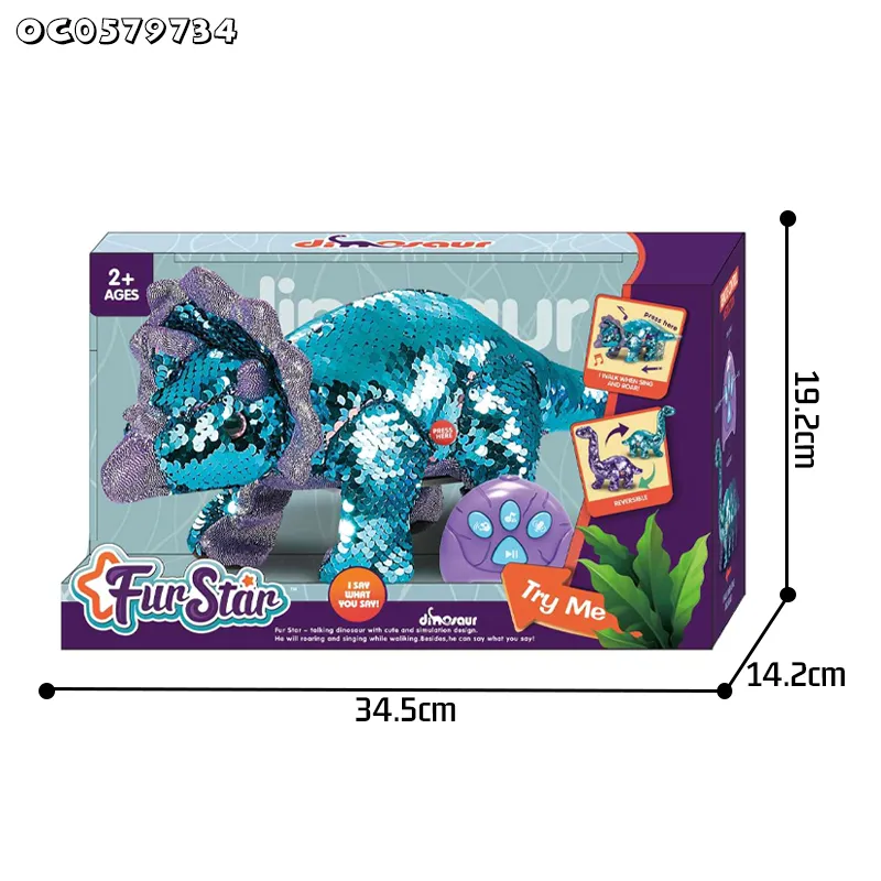Musical Animal Print Sequin RC Toys 2.4G Simulation Sound Walking Dinosaurs for Kids Toy with Remote Control for Kids