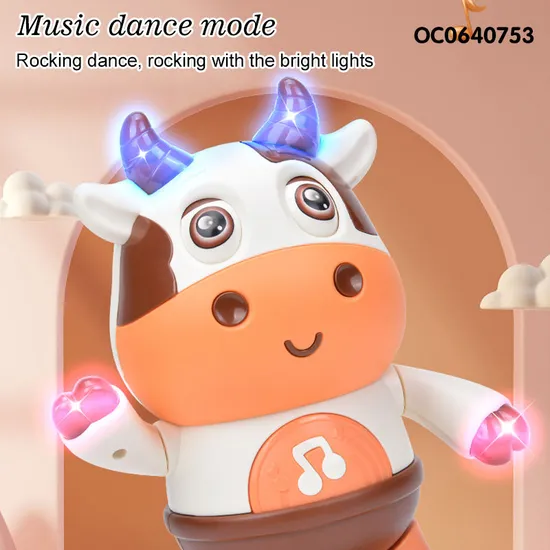 Wholesale Electric Battery Operated Plastic Dancing Animal Cow Baby Toys Kids with Music and Light