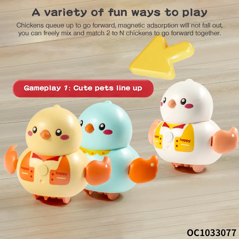 Wholesale Montessori Cartoon Animals Plastic Walking Yellow Baby Musical Sound Soothing Montessori Sensory Toys