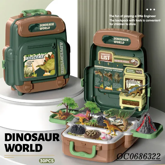 Latest Pretend Play Jurassic Rubber Dinosaur PVC Toy with Backpack
