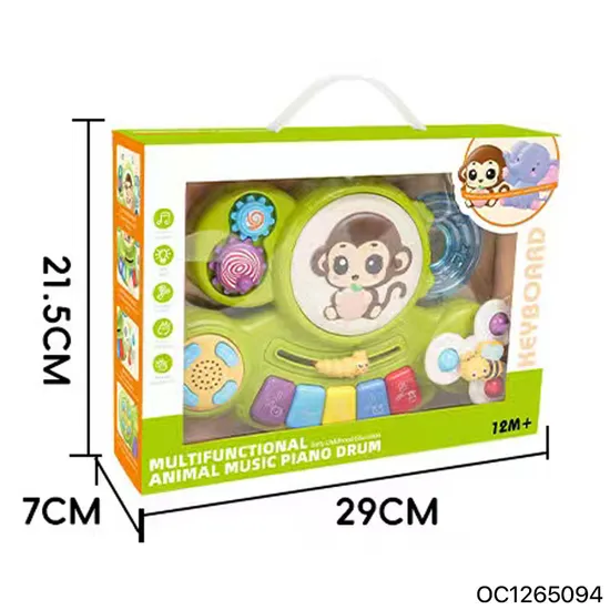 Wholesale Popular Baby Learning Educational Music Stand Hand-Eye Coordination Cartoon Piano Drum Toy