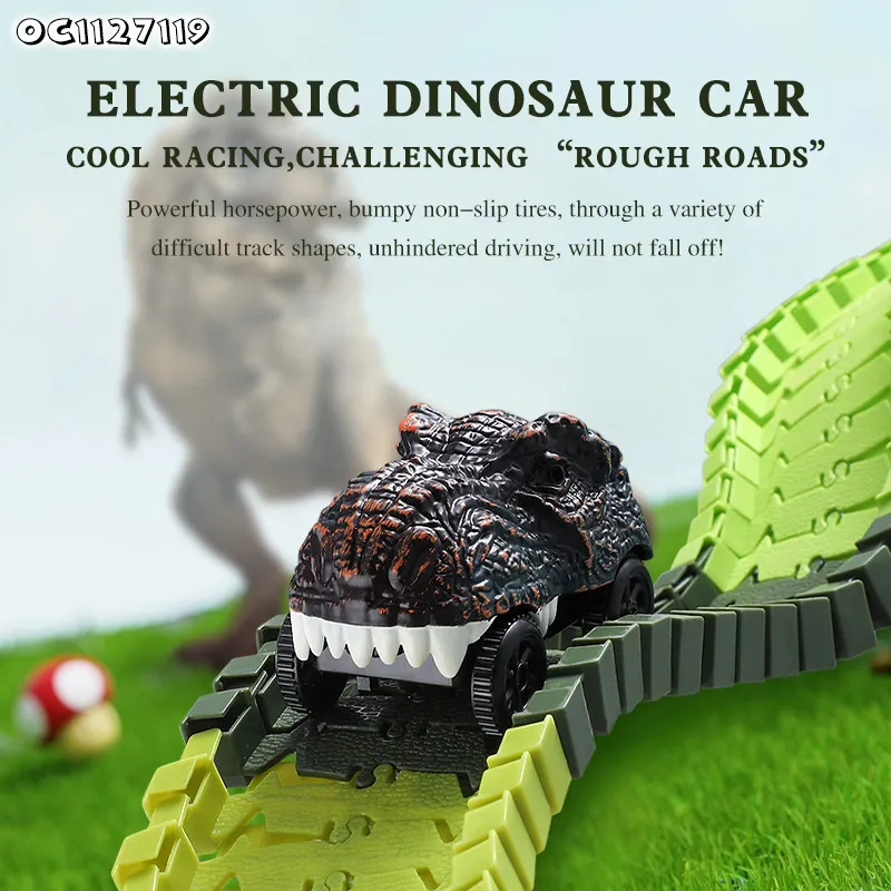 Dinosaur Electric Cars Kids Toy Cars Race Track Adventure Preschool Toddler Baby Toys Assembling Dinosaur Toys for Wholesale