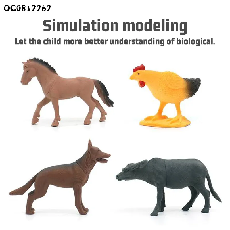 Wholesale Montessori Educational Simulated Plastic Rubber Cow Toys Farm Animal
