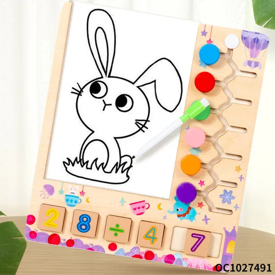 Montessori Wooden Jigsaw Puzzle Early Educational Board Animal Math Number Toy for Kids Cognition Matching & Counting Puzzle