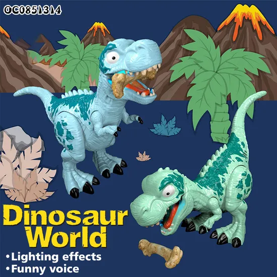 China Wholesale Promotional Bite Bone Battery Operated B O Roaring Plastic Toy Dinosaur Toy with Light Sound and Gift for Sale