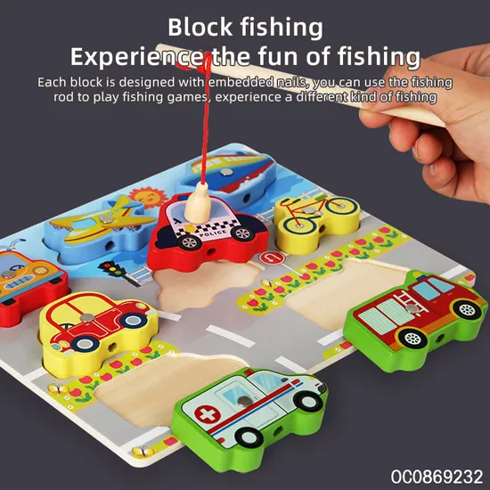 Wholesale Montessori Wooden Magnetic Fishing Game Gifts Kid's Early Learning Toys