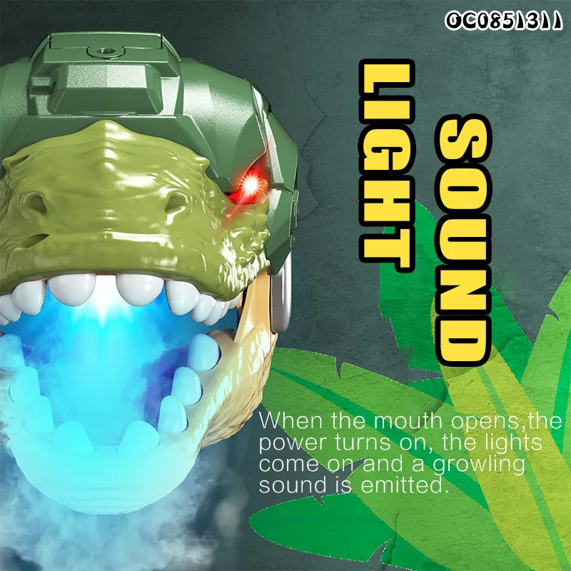 Wholesale Animal Spray Flash Light Music Dinosaur Head Pretend Plastic Dinosaur Toy for Kids