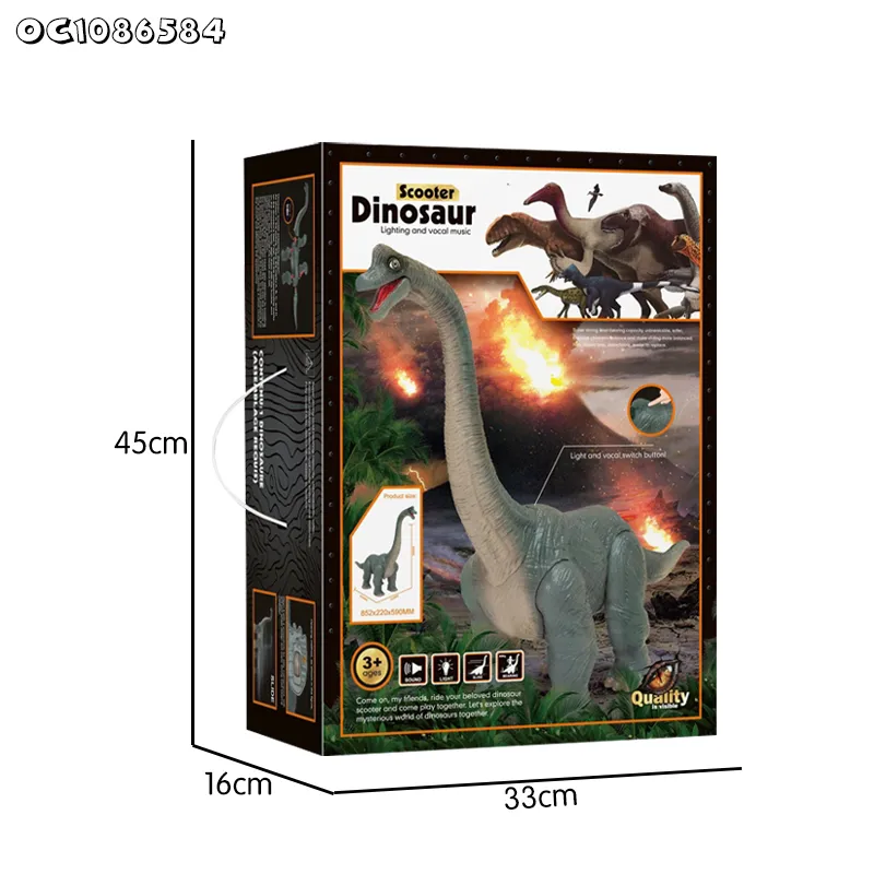 Large Kids Children Customized Realistic Animatronic Electric Ride on Walking Dinosaurs Car Toy with Light and Sound for Sale