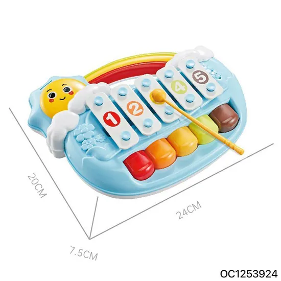 Wholesale Popular Electronic Baby Learning Educational 2 in 1 Xylophone and Piano Music Stand Toy