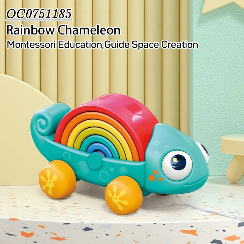 Wholesale Educational Plastic Baby Montessori Rainbow Building Blocks Toys
