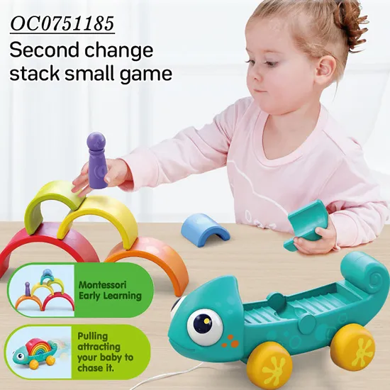 Wholesale Educational Plastic Baby Montessori Rainbow Building Blocks Toys
