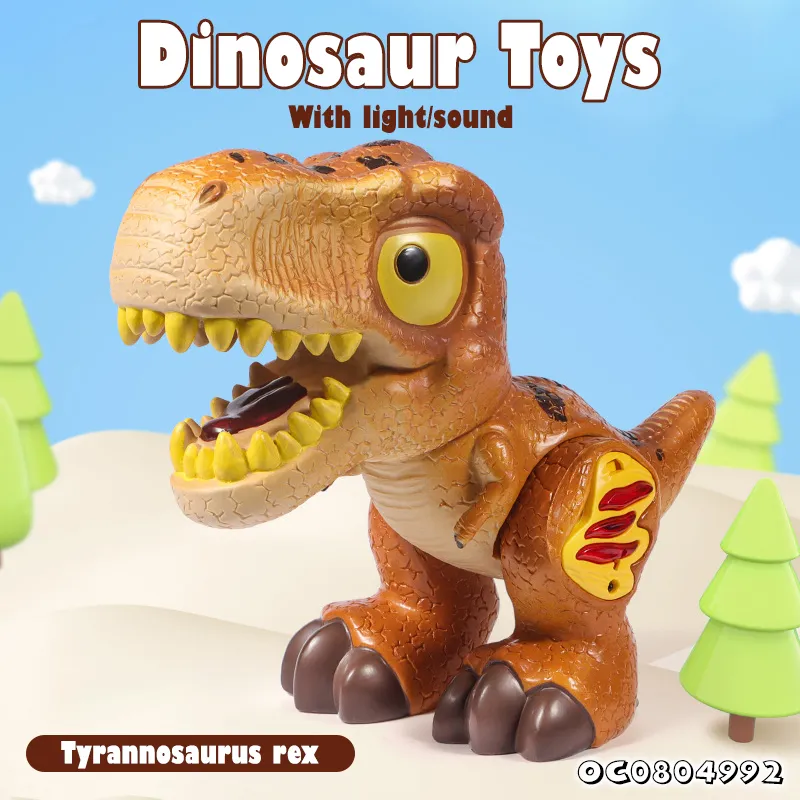 Movable Joints Battery Operated Educational Moving Soft Plastic Dinosaur Electric Small Toys for Children with Light and Sound