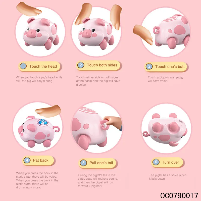 Wholesale Plastic Kids Remote Control Cartoon Cute Plastic Pig Baby Toys