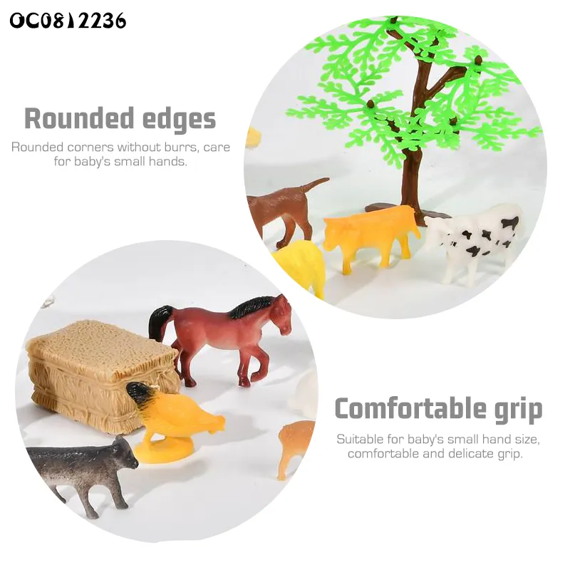 Wholesale Montessori Educational 16PCS Assorted Plastic Rubber Small Set of Children's Toy Farm Animal