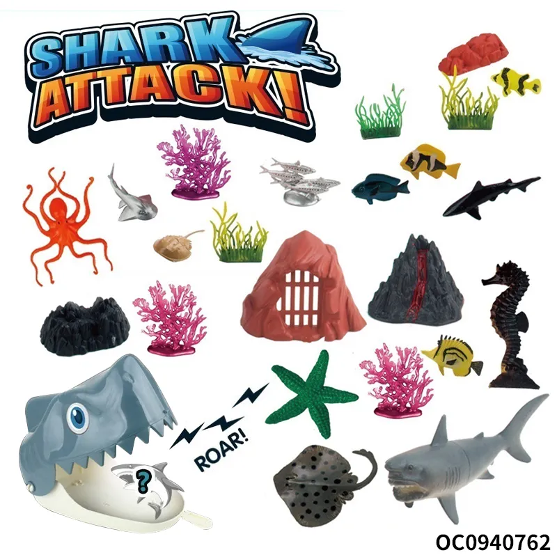 Wholesale Montessori Educational 23PCS PVC Educational Model Plastic Sea Counting Animal Toys Set for Kids