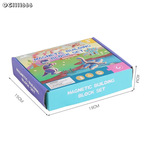Wholesale Montessori 4PCS Cognitive Educational DIY 3D Dinosaur Wooden Block Toy for Kids