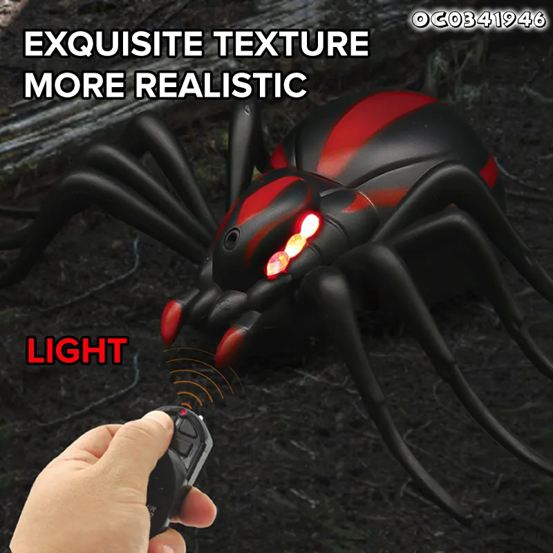Wholesale Funny 360 Degree Rotating Plastic Realistic Simulation Infrared Remote Control Crawling Spider Toy for Kid