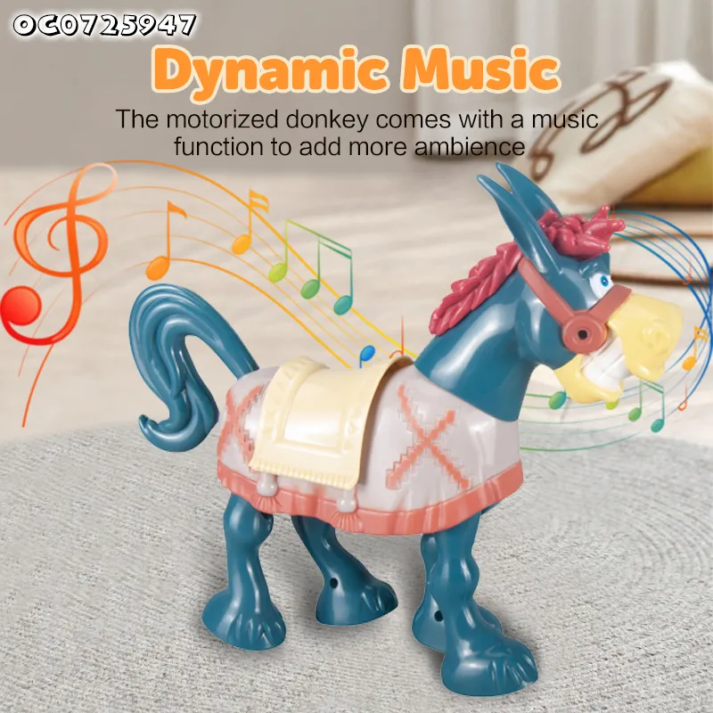 Wholesale Electric Battery Operated Plastic Donkey Walking Animal Model Toy for Children Kids
