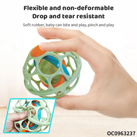 Hand Eye Coordination Shake Rattle Drum Baby Hand Grabbing Toy Felt Balls Baby Stress Ball Toy