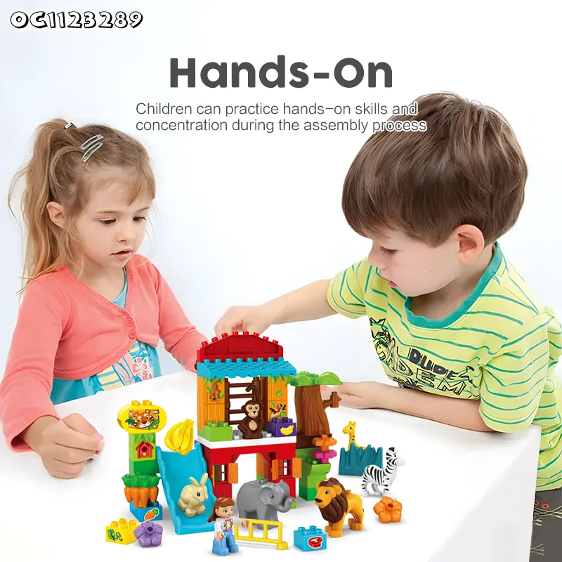 Wholesale Educational Montessori Popular DIY 61PCS Plastic Building Block Toy