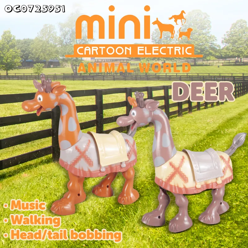 Wholesale Montessori Educational Sensory Deer Cute Plastic Animal Toys with Musical Electric Moving Dancing
