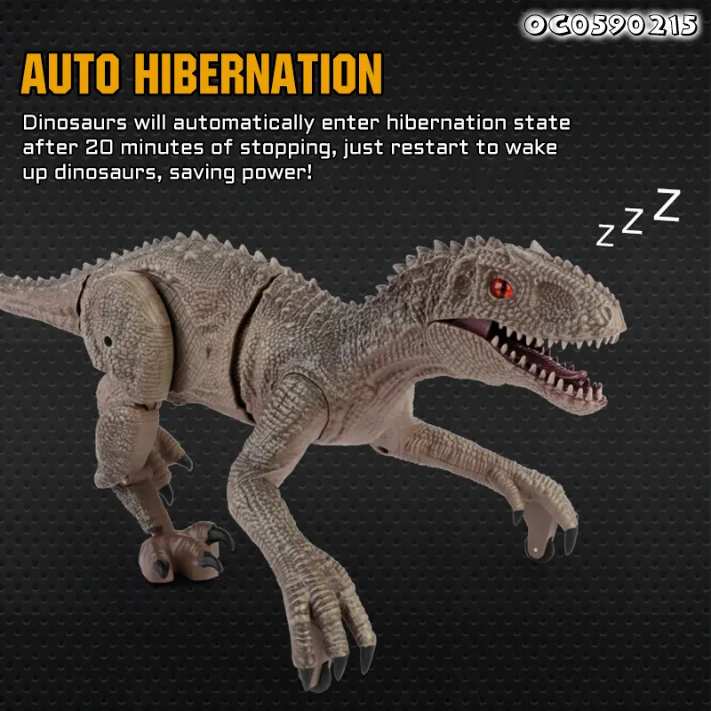 Movable Joint Velociraptor Toy Movable Head Animatronic Walking Dinosaur Anima RC Simulation Remote Control Toys for Kids