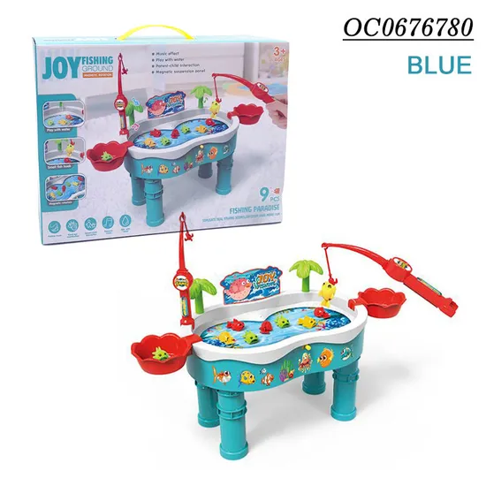 Wholesale Children Interactive Montessori 2 Person Magnet Fishing Table Toys Game with Music