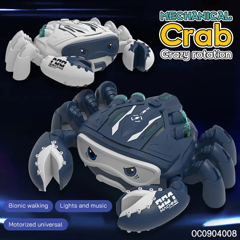 Wholesale Light up Toys LED Flashing Infant Musical Crawling Crab Electric Baby Battery Operated Toys