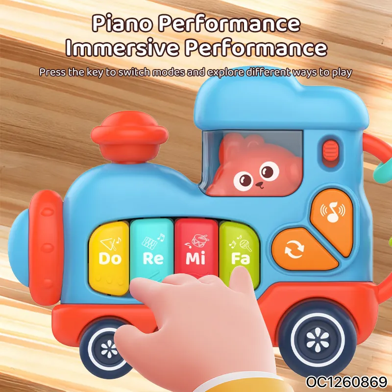 Wholesale Plastic Montessori Funny Cartoon Keyboard Sensory Musical Piano Light up Baby Toy