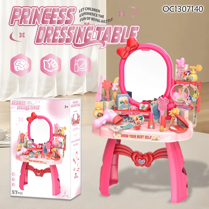 Wholesale Portable Cosmetic Fashion Makeup Pretend Beauty Gift Girls Dressing Table Toy