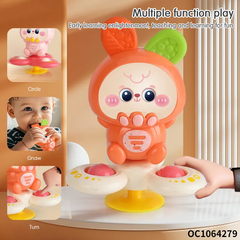 Wholesale Silicone New Born Ring Baby Teether Rabbit Educational Toys with Music