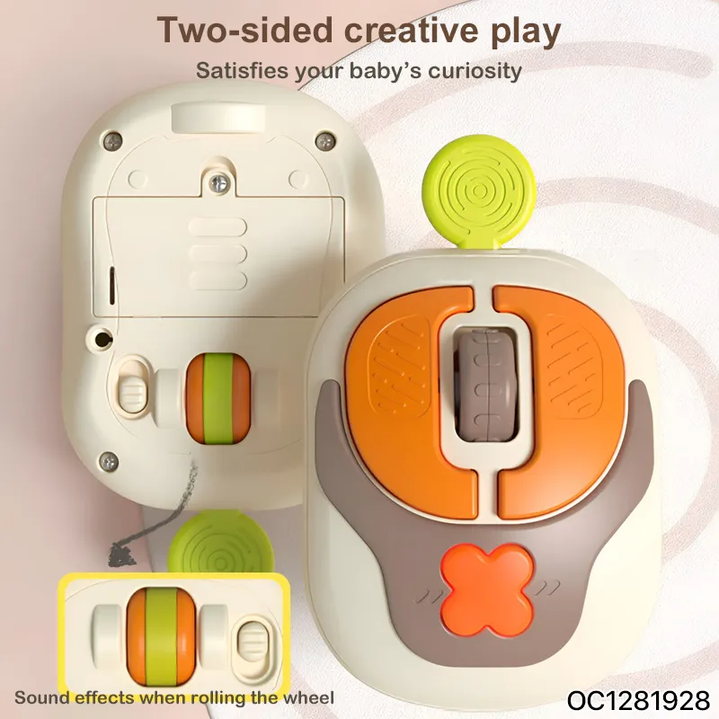 Toddler Toys Early Educational Simulation Mouse Electronic Baby Rattle Plastic Toy 6 to 12 Months with Light and Music Wholesale