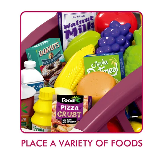 Girls Shopping Cart Toys Set Supermarkets Pretend Play Toys with Food