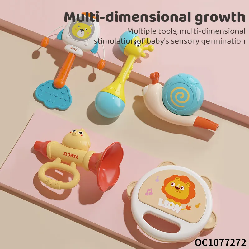 Wholesale Hand Shake Ring Rattle Silicone Baby Toys Teether