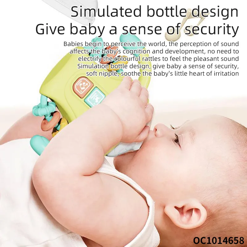 Wholesale Montessori Lovely Silicone Baby Sensory Educational Light Music Soothing Teether Toys