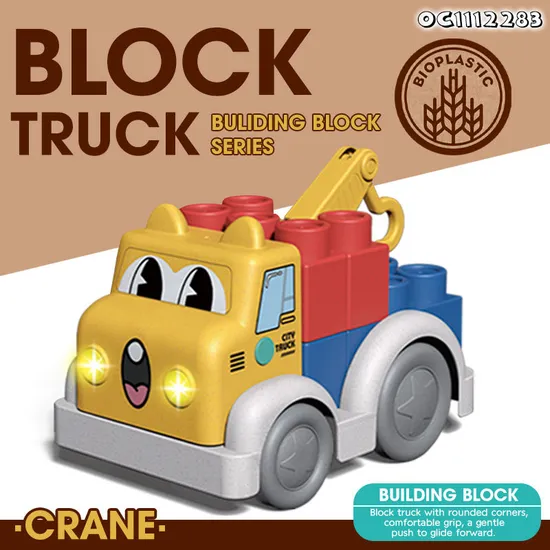 Wholesale Montessori Educational Learning Electronics Truck Plastic Building Blocks Car Toys with Light and Music