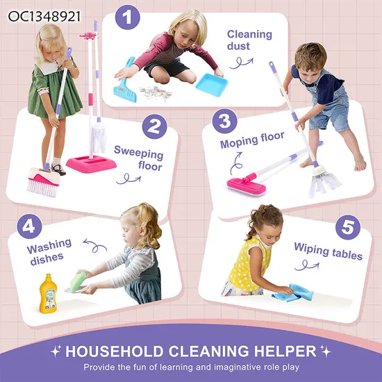 Preschool Educational Items Household Cleaning Materials Products Toy Cleaning Tool Toy for Home Kids Role Play Pretend Play