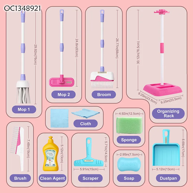 Preschool Educational Items Household Cleaning Materials Products Toy Cleaning Tool Toy for Home Kids Role Play Pretend Play
