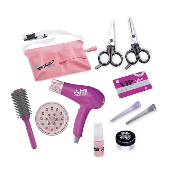 Kids Hair Dressing Beauty Set Pretend Play Makeup Princess Toys with Electric Hair Dryer for Girls