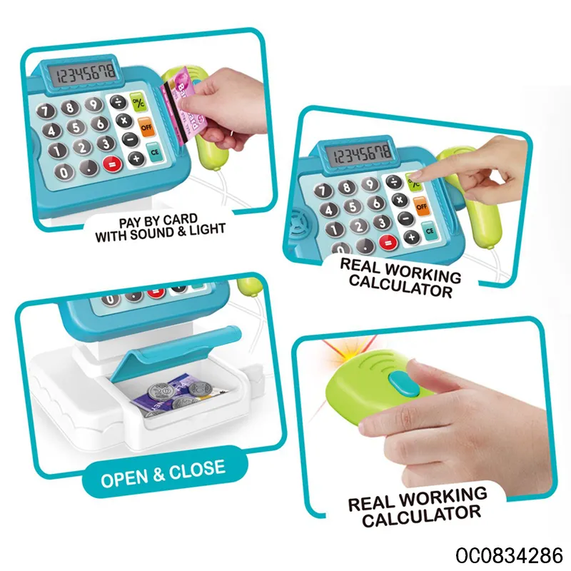 Supermarket Cashier Plastic Pretend Play Preschool Model Toy for Kids