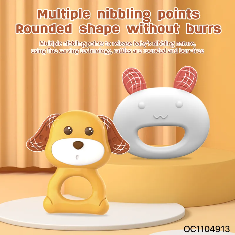 Wholesale Kids Baby Cartoon Animals Cognitive Hand Grip Gift Silicone Teether Toys