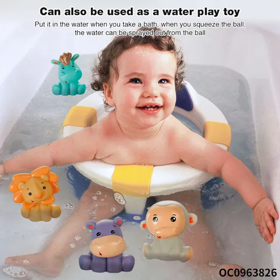 Squishy Mini Rubber Animals Bath Toys Baby Hanging Noise Maker Hand Bell Rattle Toy for Newborn Crib Toys Car Hanging