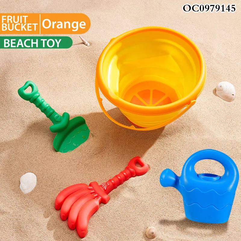 Wholesale Folding Kids Summer Plastic Creative Outdoor Beach Bucket and Spade Sand Toys