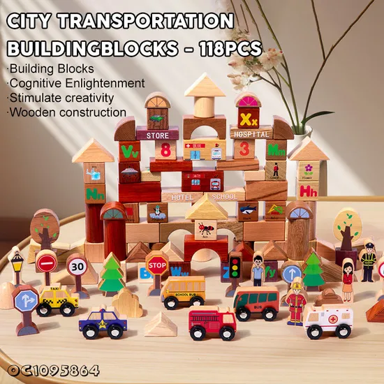 Wholesale 2025 New Animal-Themed Montessori Educational Building Block Set Wooden Balance Toys
