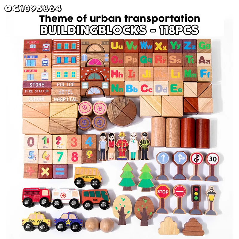Wholesale 2025 New Animal-Themed Montessori Educational Building Block Set Wooden Balance Toys