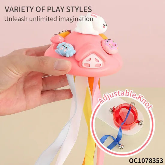 Cognitive Enlightenment Montessori Color Sorting Sensory Small Bell Pull String Baby Rattle Toy From 12 to 18 Months