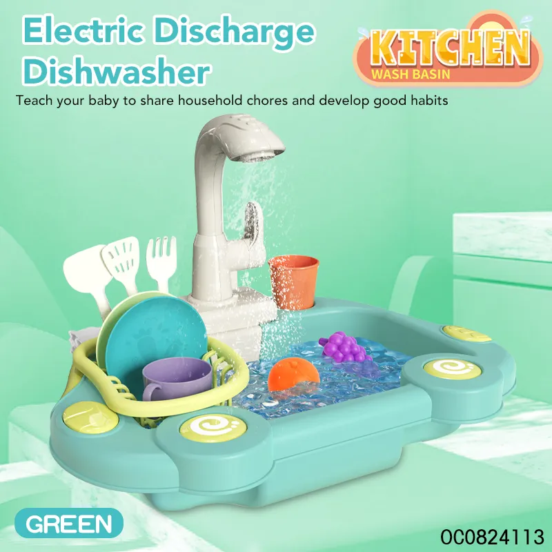 Wholesale Pretend Play Vegetable Washing Tableware New Vegetable Fruit Food Spray Sink Kitchen Toy for Kids